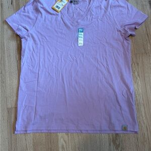 NWT Women’s Carhartt Lilac V-Neck T-Shirt Sz Large